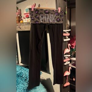 VS Pink Fold Over Leggings